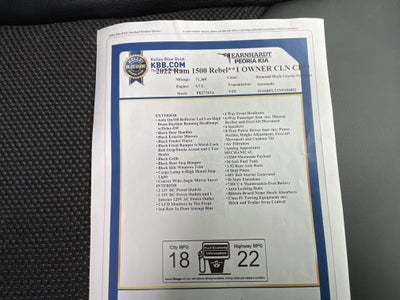 2022 RAM 1500 Rebel**1 OWNER CLN CF**