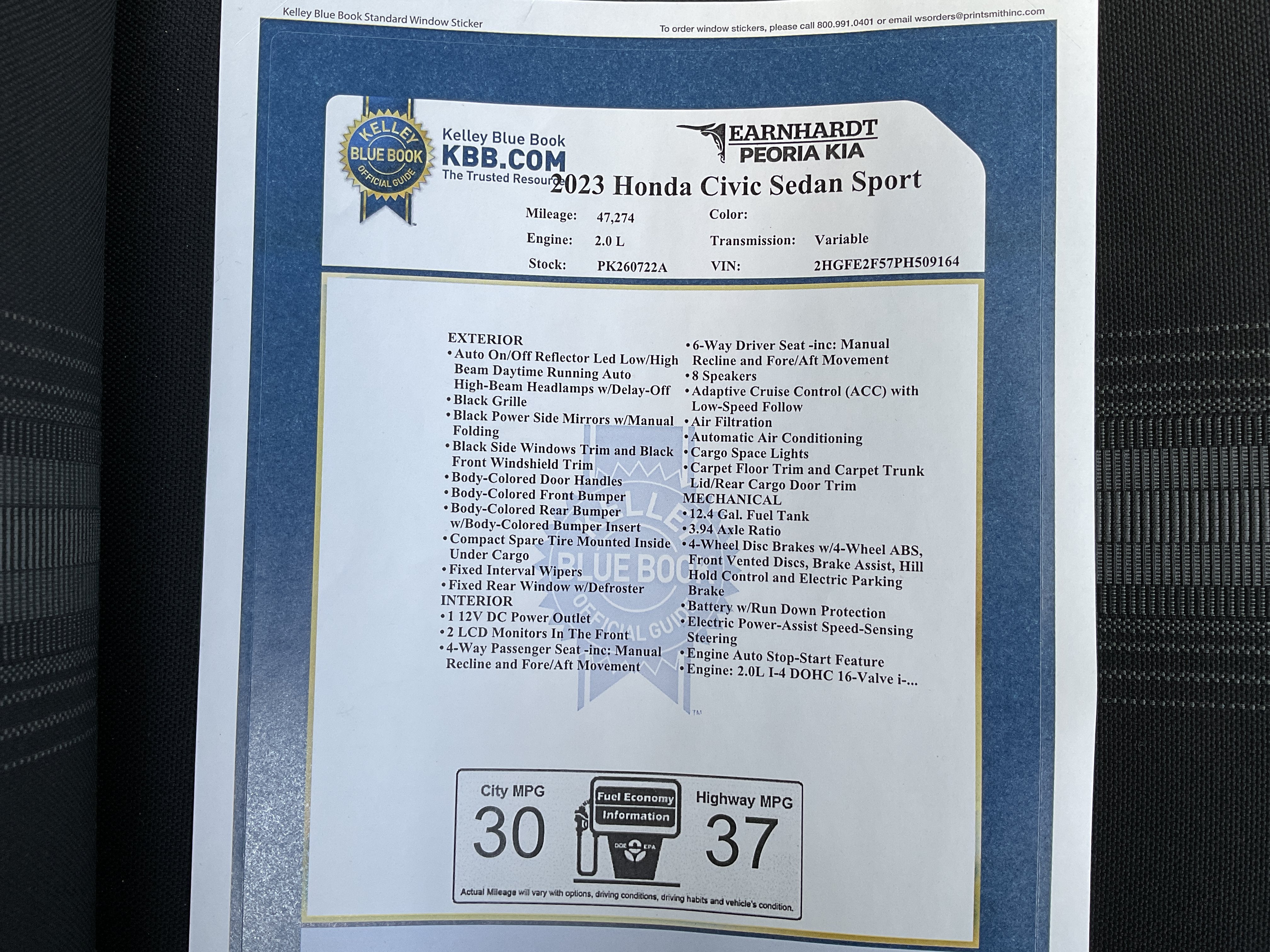 2023 Honda Civic Sedan Sport