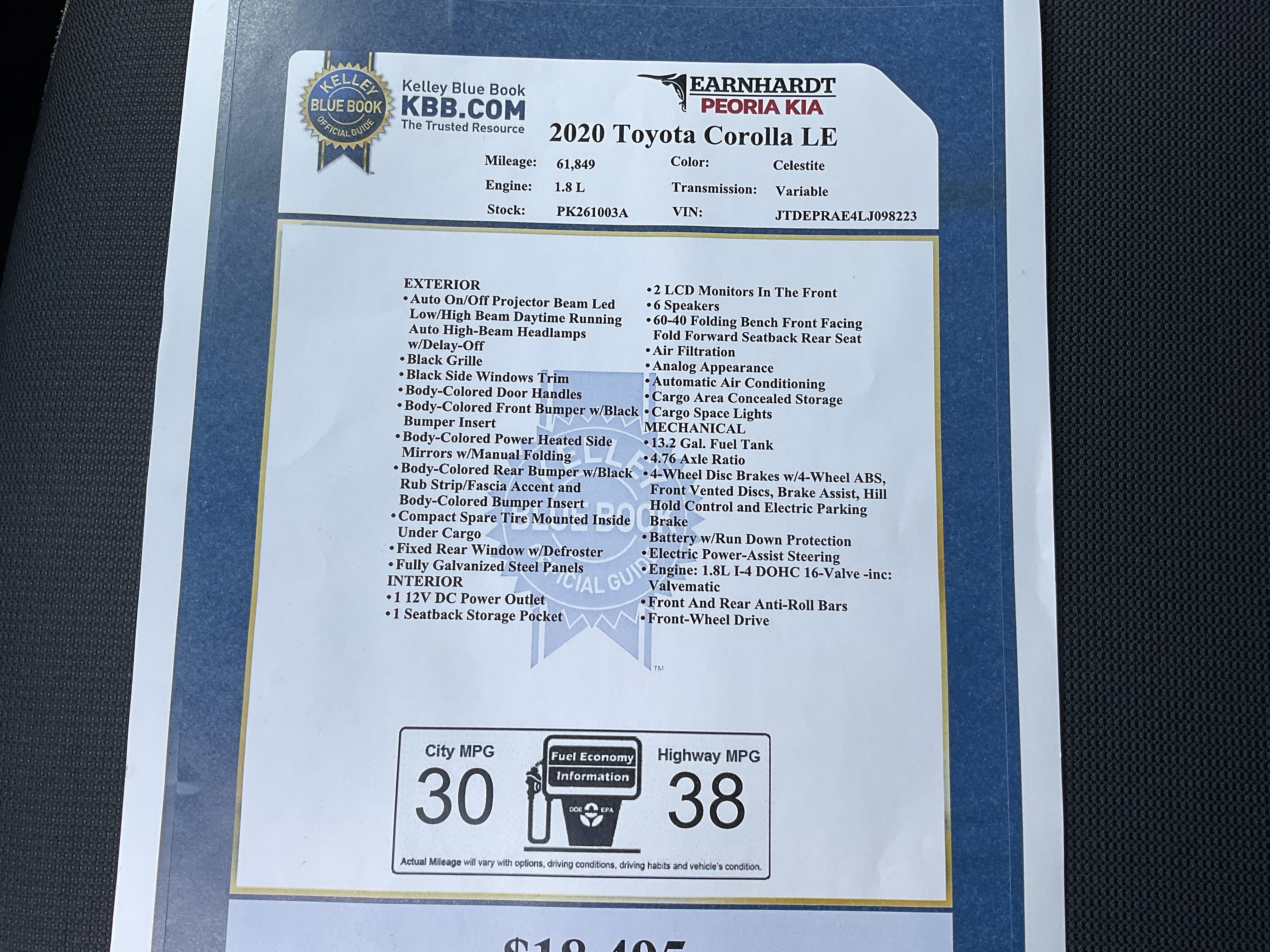 2020 Toyota Corolla LE**2 OWNER WELL MAINT