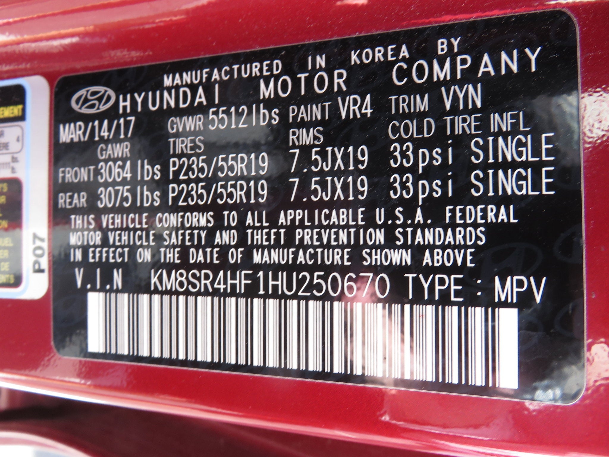 2017 Hyundai Santa Fe Limited Ultimate