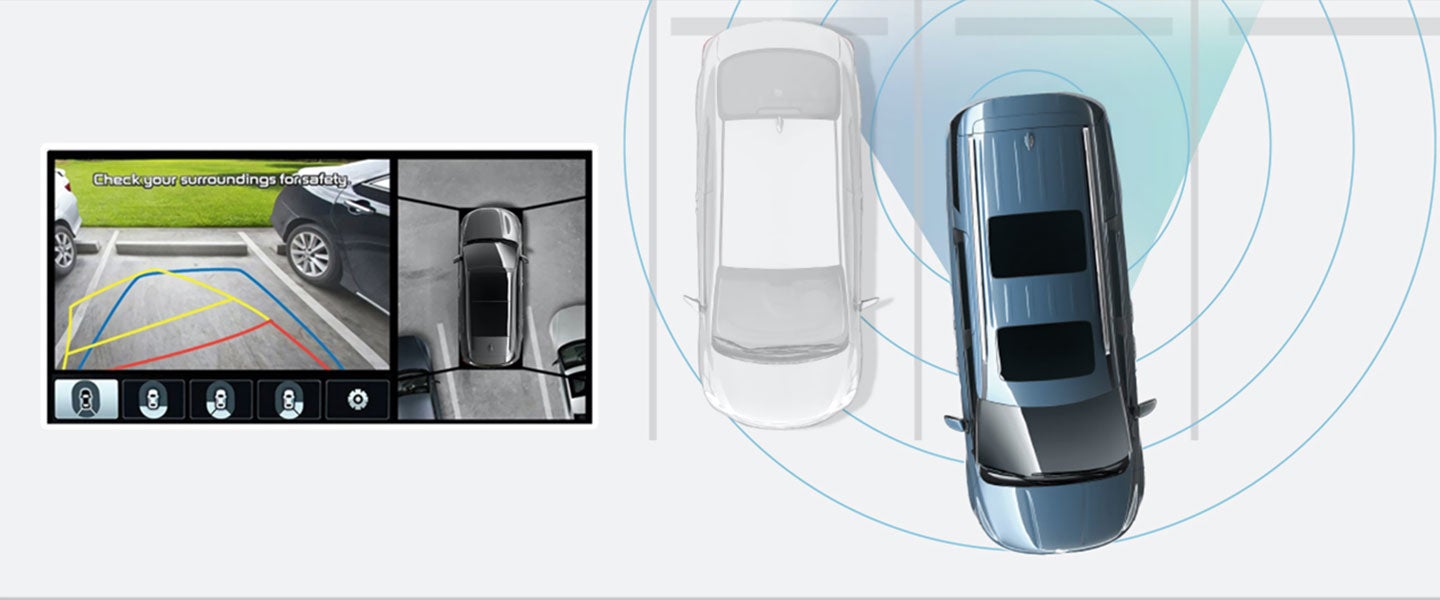 Kia Carnival Parking Collision Avoidance Illustration