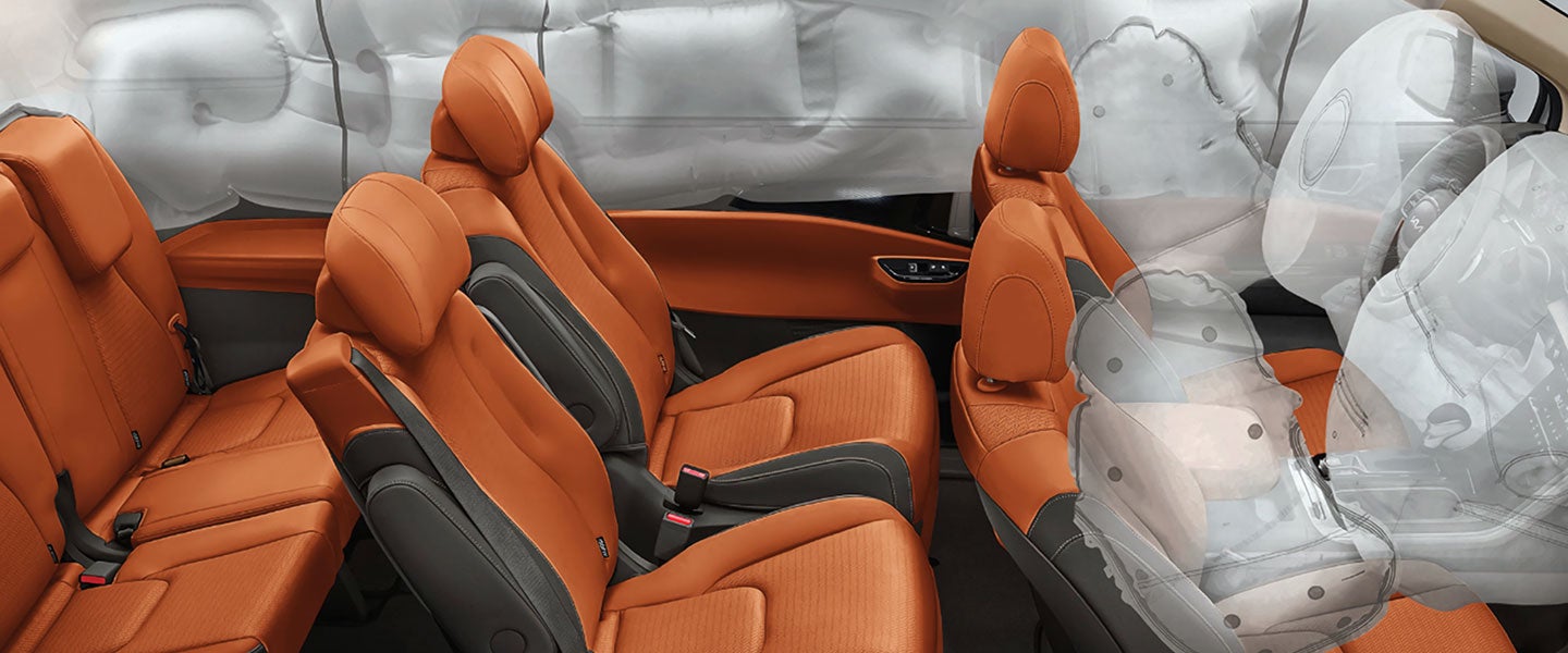 Kia Carnival Advanced Employed Airbags Illustration