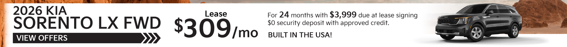 2026 Kia Sorento LX FWD • BUILT IN THE USA!