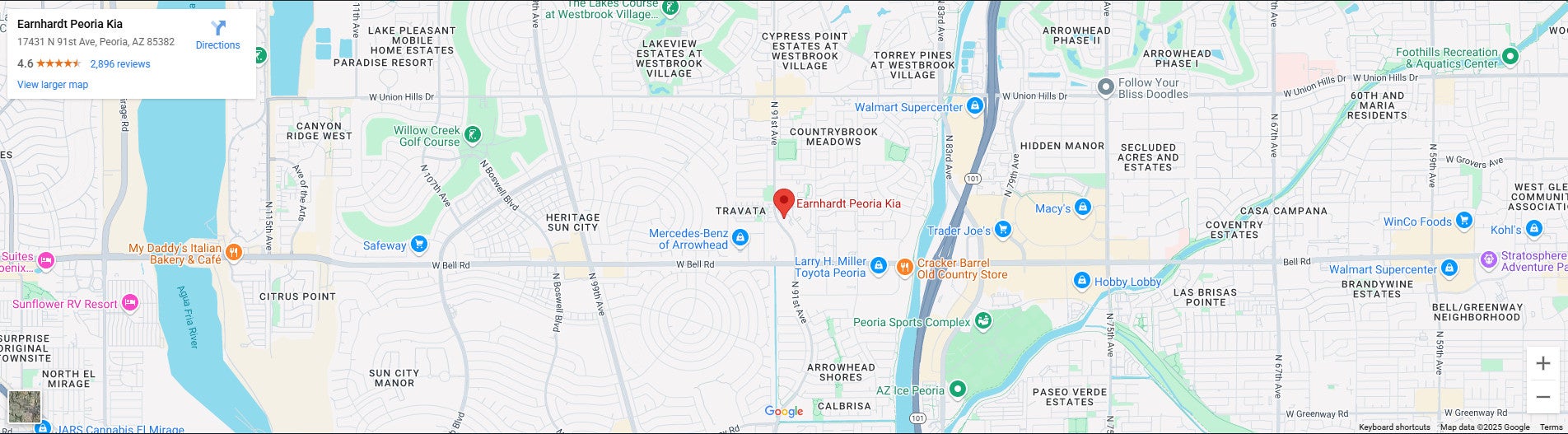 Earnhardt Peoria Kia Map
